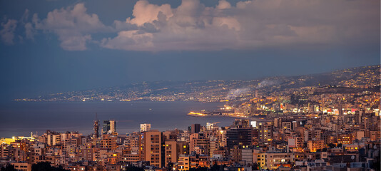 Wall Mural - Evening Cityscape of Lebanon