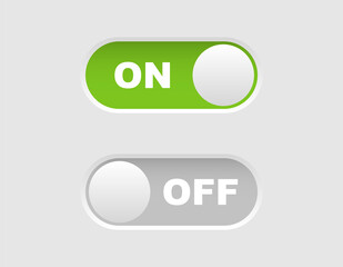 Wall Mural - on and off toggle switch. slider buttons. buttons toggle for user interface. button mockup for moder