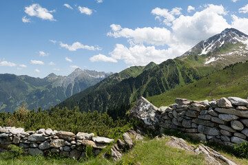 Wall Mural - hiking in the high mountains