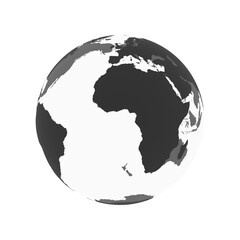 Wall Mural - Globe transparent icon withblack map of the continents of the world isolated.