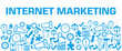 © ileezhun - Internet Marketing Blue Business Symbols Background Bottom
