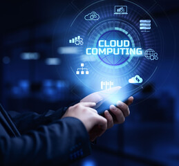 Cloud technology data storage processing internet concept.