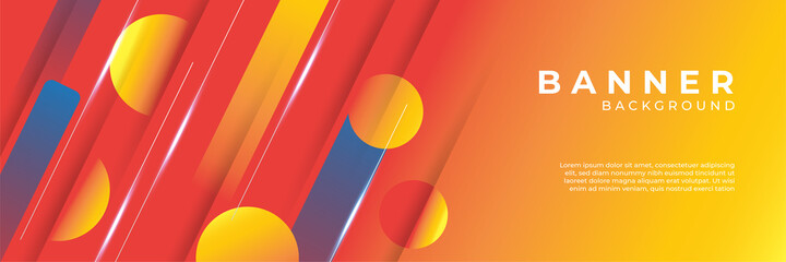 Blue and orang abstract modern banner background