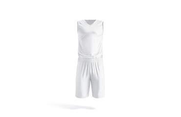 Blank white basketball uniform mockup, front view