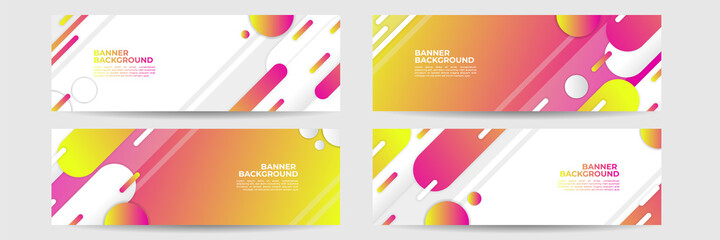 abstract modern banner background gradient color. yellow and pink gradient with halftone decoration.