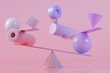 © VISTA by Westend61 - Three dimensional render of various geometric shapes balancing on top of cone