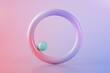 © VISTA by Westend61 - Three dimensional render of green ball balancing on edge of purple ring