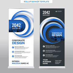 Wall Mural - City Background Business Roll Up Design Template.Flag Banner Design. Can be adapt to Brochure, Annual Report, Magazine,Poster, Corporate Presentation,Flyer, Website