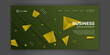 © SyahCreation - Creative landing page website web design business project development. 3D colorful abstract geometric banner layout mock up. Corporate landing page block vector illustration template.