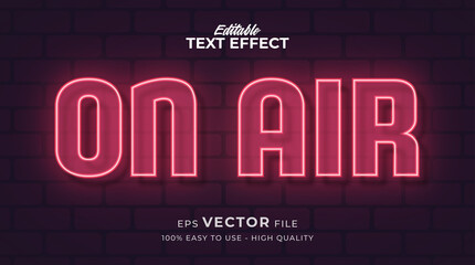 Wall Mural - Neon light text effect, editable retro and glowing text style