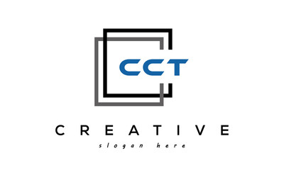 Wall Mural - creative initial Three letters CCT square logo design concept vector