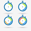 Timer set isolated object. Vector illustration.