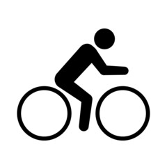 Canvas Print - stick figure cycling pictogram. clipart image isolated on white background