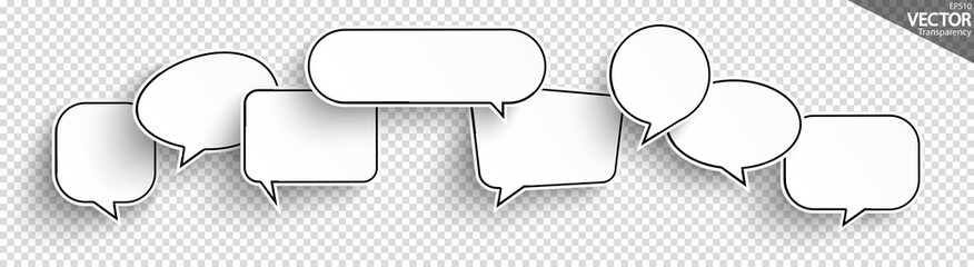 Wall Mural - speech bubbles with shadow row