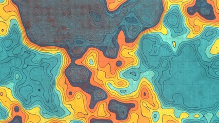 Leinwandbilder - Topographic map on worn surface 3d rendering loop animation HD