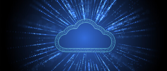Cloud technology. Integrated digital web concept background