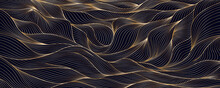 Luxury Art Background With Golden Abstract Geometric Lines Pattern For Interior Decoration Textile And Web Banner