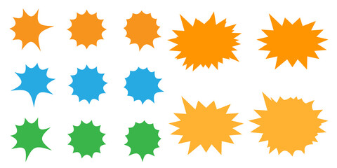 Wall Mural - Set of vector starburst, sunburst badges. Starburst isolated icons set