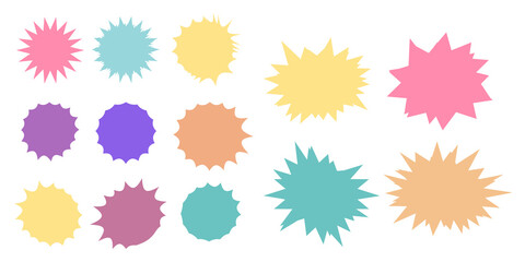 Wall Mural - Set of vector starburst, sunburst badges. Starburst isolated icons set