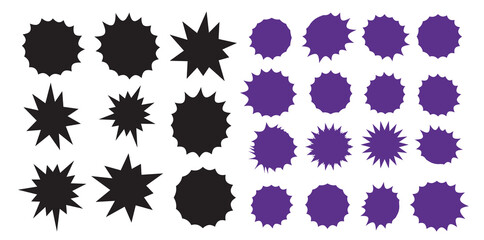 Wall Mural - Set of vector starburst, sunburst badges. Starburst isolated icons set