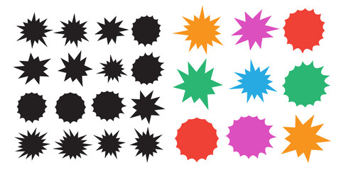 Wall Mural - bursting speech star set. starburst isolated icons set