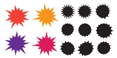 Wall Mural - bursting speech star set. starburst isolated icons set