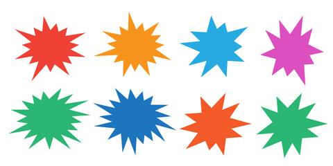 Wall Mural - bursting speech star set. starburst isolated icons set