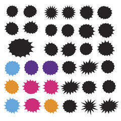Wall Mural - bursting speech star set. starburst isolated icons set