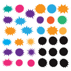 Wall Mural - Set of vector starburst, sunburst badges. Starburst isolated icons set
