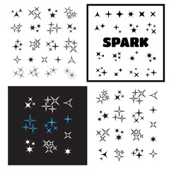 Wall Mural - sparkle lights stars set. glowing light effect star. sparkle lights vector