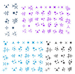Wall Mural - sparkles line icons. black sparkles symbols vector