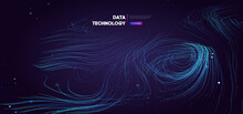 Big Data Technology Vector Illustration. Abstract Blurred Data Business Colored Mesh.