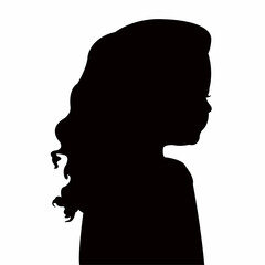 a girl head silhouette vector