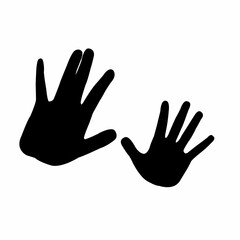 Wall Mural - a pair hands silhouette vector