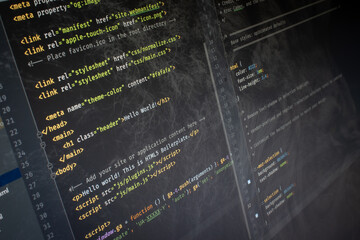 HTML Hello World code on screen