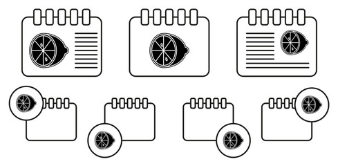 Wall Mural - Lemon vector icon in calender set illustration for ui and ux, website or mobile application