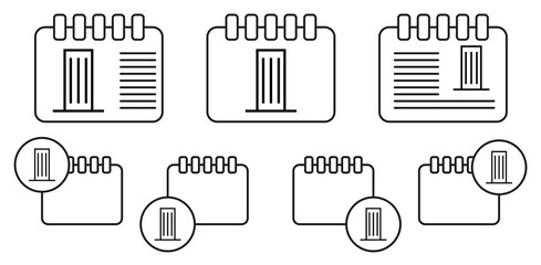 Wall Mural - Skyscraper, building vector icon in calender set illustration for ui and ux, website or mobile application