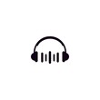 Sound wave logo design template. headphones icon on white background. Logo template vector design 