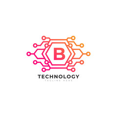 Wall Mural - Technology Initial Letter B Logo Design Template Element.