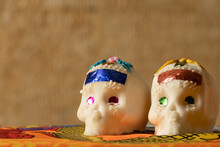 Traditional Sugar Skulls For The Mexican Celebration Of The Day Of The Dead