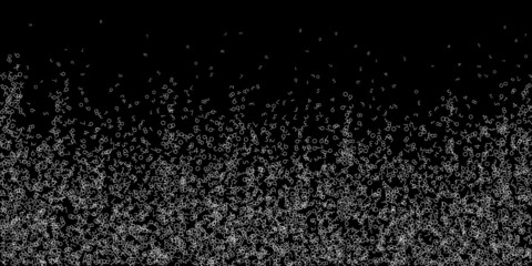 Falling numbers, big data concept. Binary white chaotic flying digits. Pleasing futuristic banner on black background. Digital vector illustration with falling numbers.
