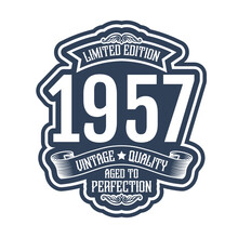 Vintage 1957 Aged To Perfection, 1957 Birthday Typography Design For T-shirt