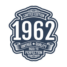 Vintage 1962 Aged To Perfection, 1962 Birthday Typography Design For T-shirt