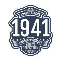 Wall Mural - vintage 1941 Aged to perfection, 1941 birthday typography design for T-shirt
