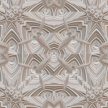 Fractal Pattern In The Style Of Stucco Bas-relief On A Gray Stone Wall
