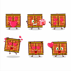 Wall Mural - Red firecracker string cartoon character with love cute emoticon