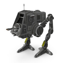 All Terrain Personal Transport Clean Robotic Walker Isolated On White 3D Illustration