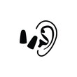 ear with earplug icon vector ear plugs sign