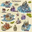 Map builder settlement illustrations from H. P. Lovecraft fiction realm word The Dreamlands
