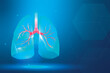 Lung banner vector for respiratory system smart healthcare